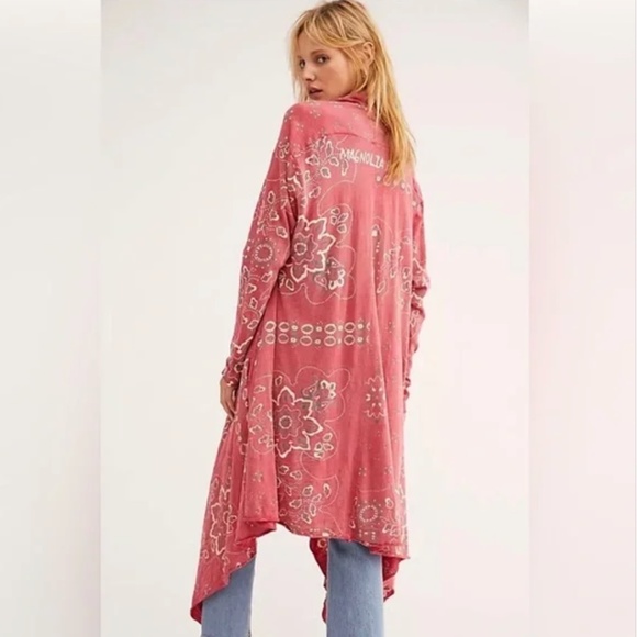 Magnolia Pearl Paisley Print Long Cardigan/Duster - Picture 6 of 7